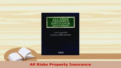 Download  All Risks Property Insurance Ebook Online