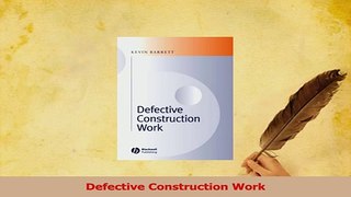 Download  Defective Construction Work  EBook