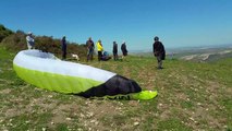 Paragliding launch at Montellano Spain.