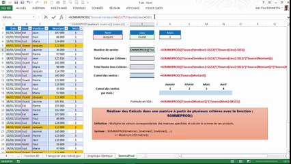 Excel - Comment consolider vos données avec la Fonction Sommeprod()