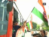 Delhi: 150 youths leave for NIT Srinagar with tricolours