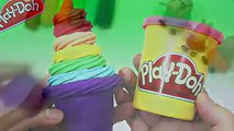 PLAY DOH ICE CREAM CUP!! Create rainbow cups icecream with peppa pig español toys #1