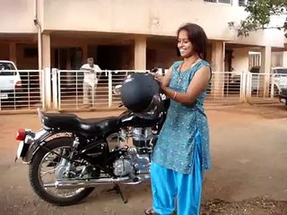 My Sister hand starting her Enfield Bul