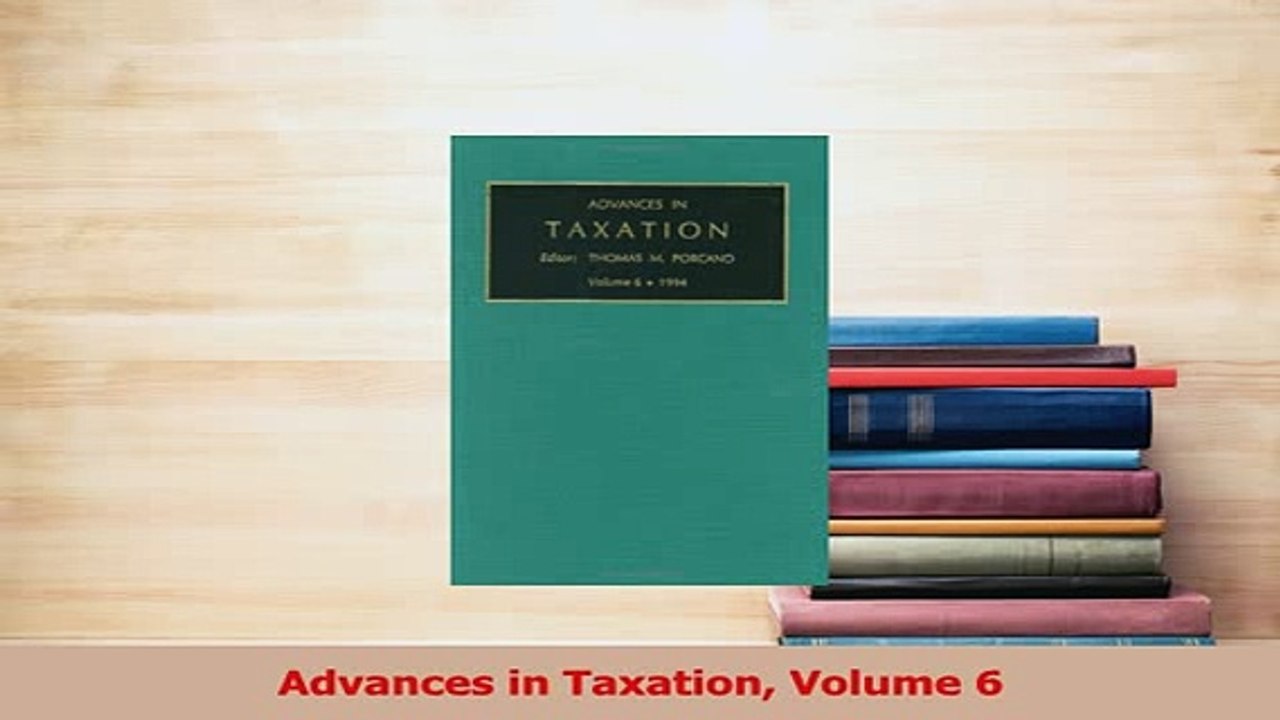 Read  Advances in Taxation Volume 6 Ebook Free