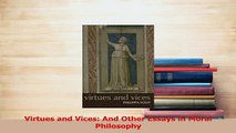 Download  Virtues and Vices And Other Essays in Moral Philosophy Ebook Free