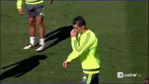 A Cristiano Ronaldo no le gustó que Danilo le hiciera un caño en el entrenamiento