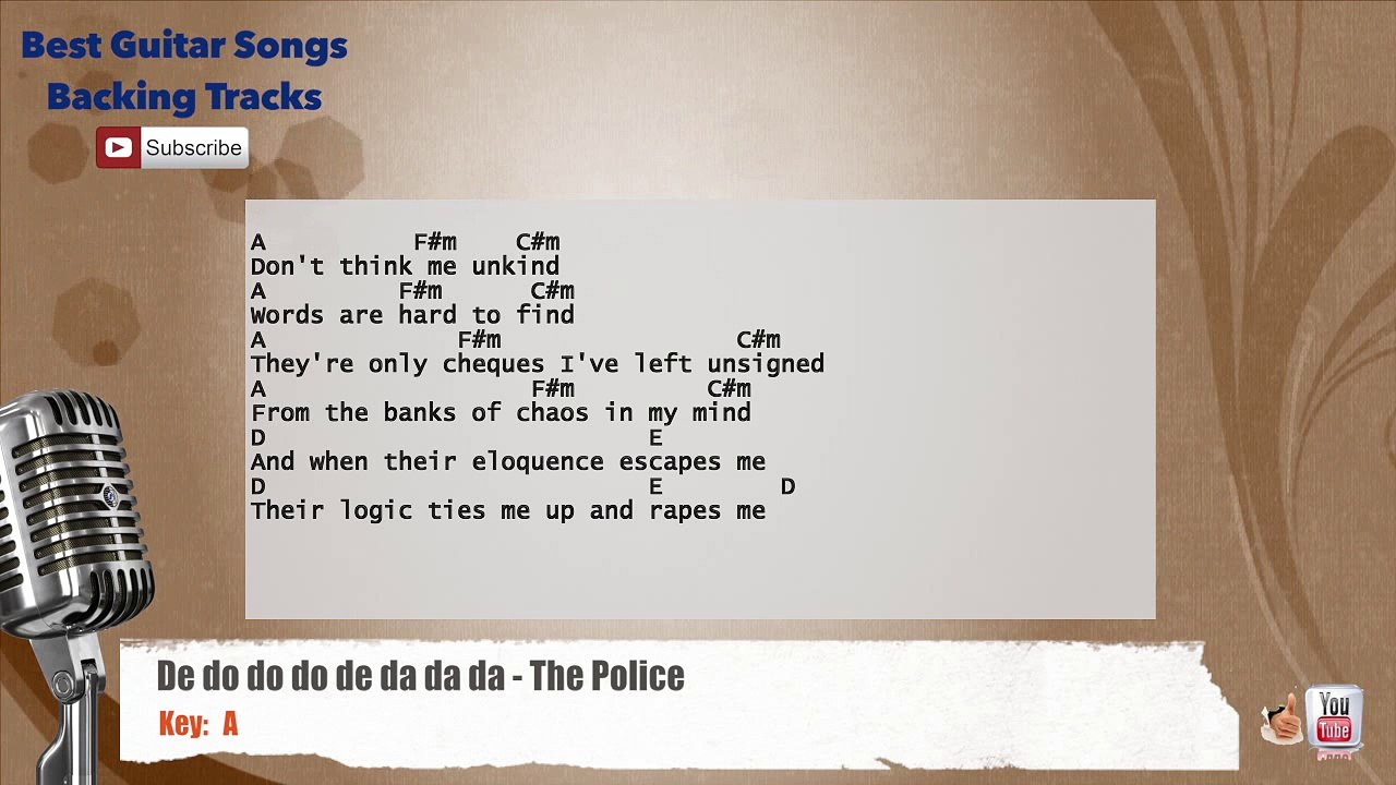 De do do do de da da da - The Police Vocal Backing Track with chords and lyrics
