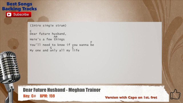 Dear Future Husband - Meghan Trainor Vocal Backing Track with chords and lyrics