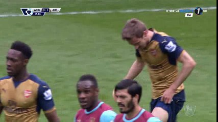 Mesut Ozil Goal HD -  West Ham 0-1 Arsenal - 09-04-2016