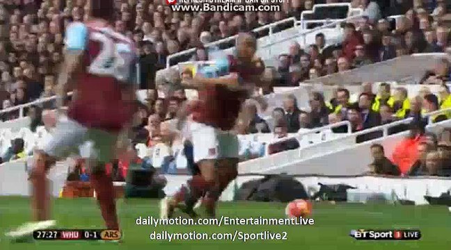 Mesut Ozil Horror Foul On Dimitri Payet West Ham 0-1 Arsenal