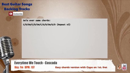 Everytime We Touch - Cascada Vocal Backing Track with chords and lyrics