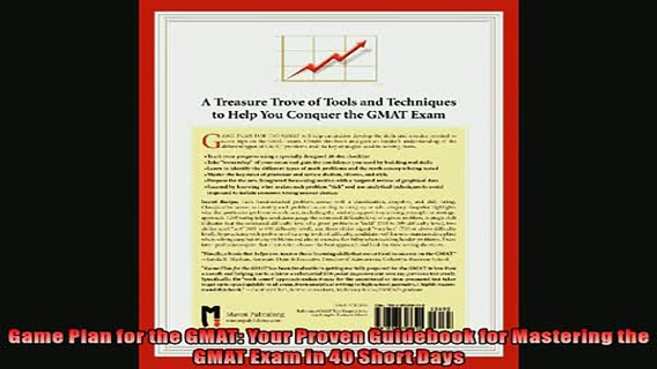 READ book  Game Plan for the GMAT Your Proven Guidebook for Mastering the GMAT Exam in 40 Short Days  DOWNLOAD ONLINE