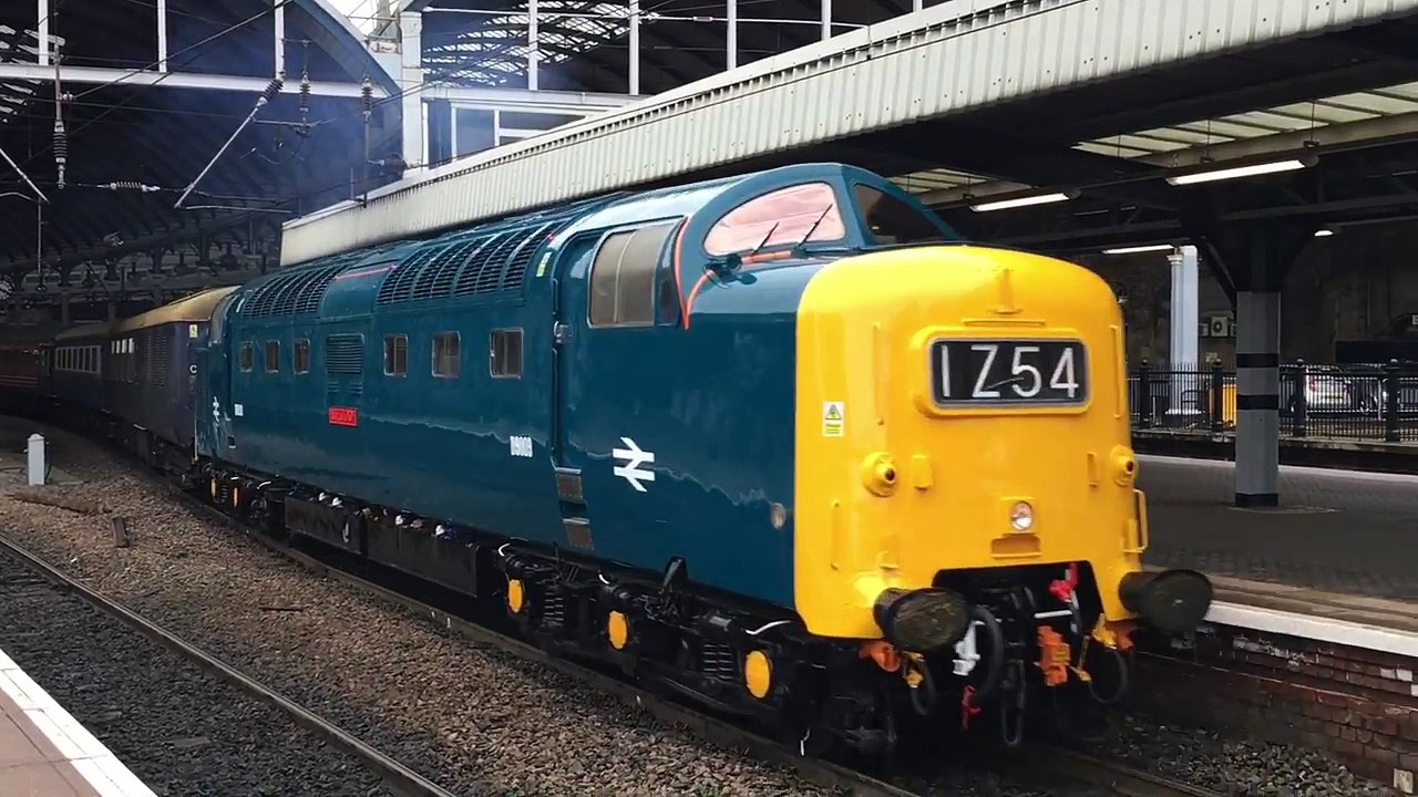 Deltic D9009 'Alycidon' on The Deltic Borderer railtour at Newcastle