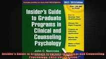READ book  Insiders Guide to Graduate Programs in Clinical and Counseling Psychology 20122013  FREE BOOOK ONLINE