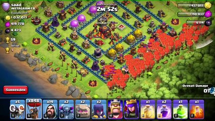 Clash Of Clans - 999 Air Balloons Raid! [Level 5]