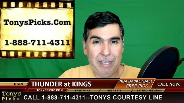 Sacramento Kings vs. Oklahoma City Thunder Free Pick Prediction NBA Pro Basketball Odds Preview 4-9-2016