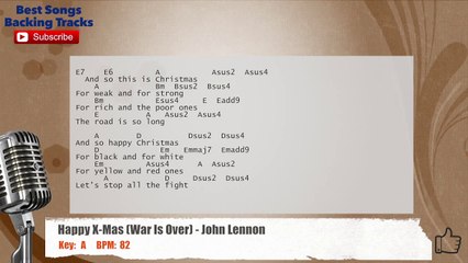 Happy X-Mas (War Is Over) John Lennon Vocal Backing Track with chords and lyrics