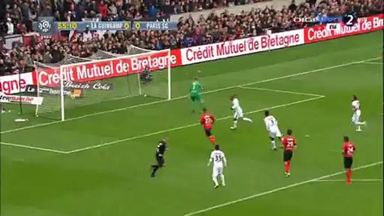 Lucas Goal HD - Guingamp 0-1 PSG - 09.04.2016