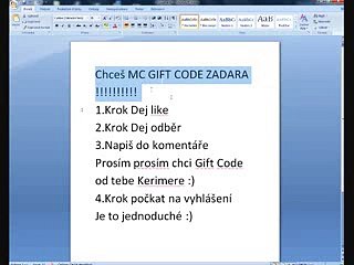 Soutěž o Minecraft GIFT CODE