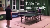Amazing table tennis rally between Dan and Steve Pound