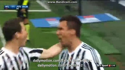 Mario Mandžukić Goal Milan 1-1 Juventus Serie A