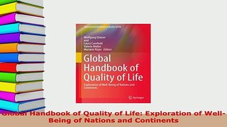 PDF  Global Handbook of Quality of Life Exploration of WellBeing of Nations and Continents Download Full Ebook