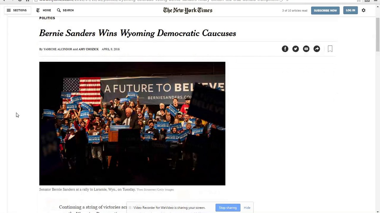 Bernie Sanders Wins Wyoming Democratic Caucuses