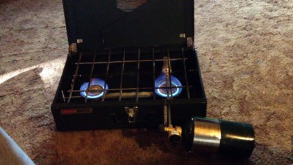 Short Demonstration On A Stansport Propane Converter For 2 and 3 Burner Stoves.
