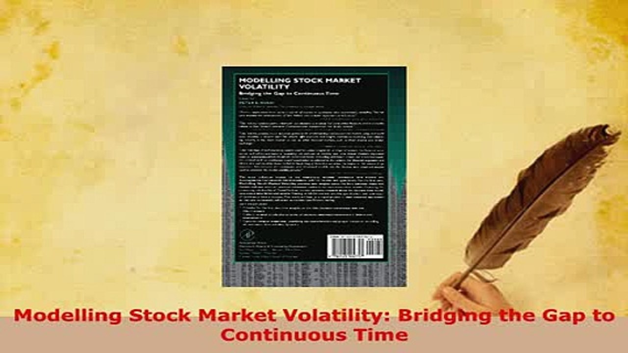 PDF  Modelling Stock Market Volatility Bridging...