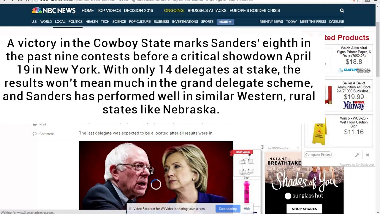 Sanders beats Clinton in Wyo. caucus, extends winning streak