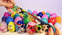 SURPRISE EGGS MICKEY MOUSE MINNIE MOUSE PEPPA PIG FROZEN ANGRY BIRDS PLAY DOH EGGS Part 1