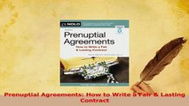 Read  Prenuptial Agreements How to Write a Fair  Lasting Contract Ebook Free