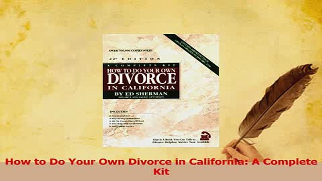 PDF  How to Do Your Own Divorce in California A Complete Kit Free Books