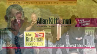 Senator David Brinkley Endorses Allan Kittleman for Howard County