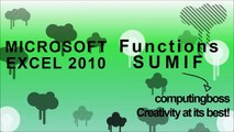 Microsoft Excel 2010 - Functions - SUMIF