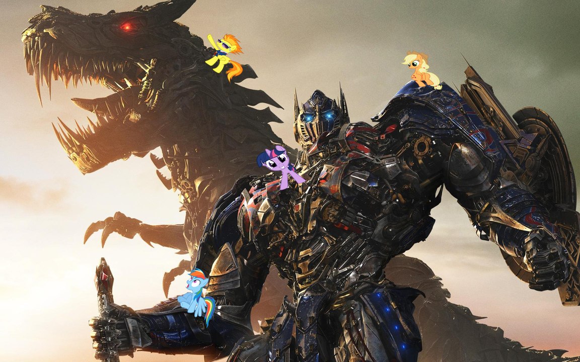 Ponies watch Transformers 4 - Dinobot Scene