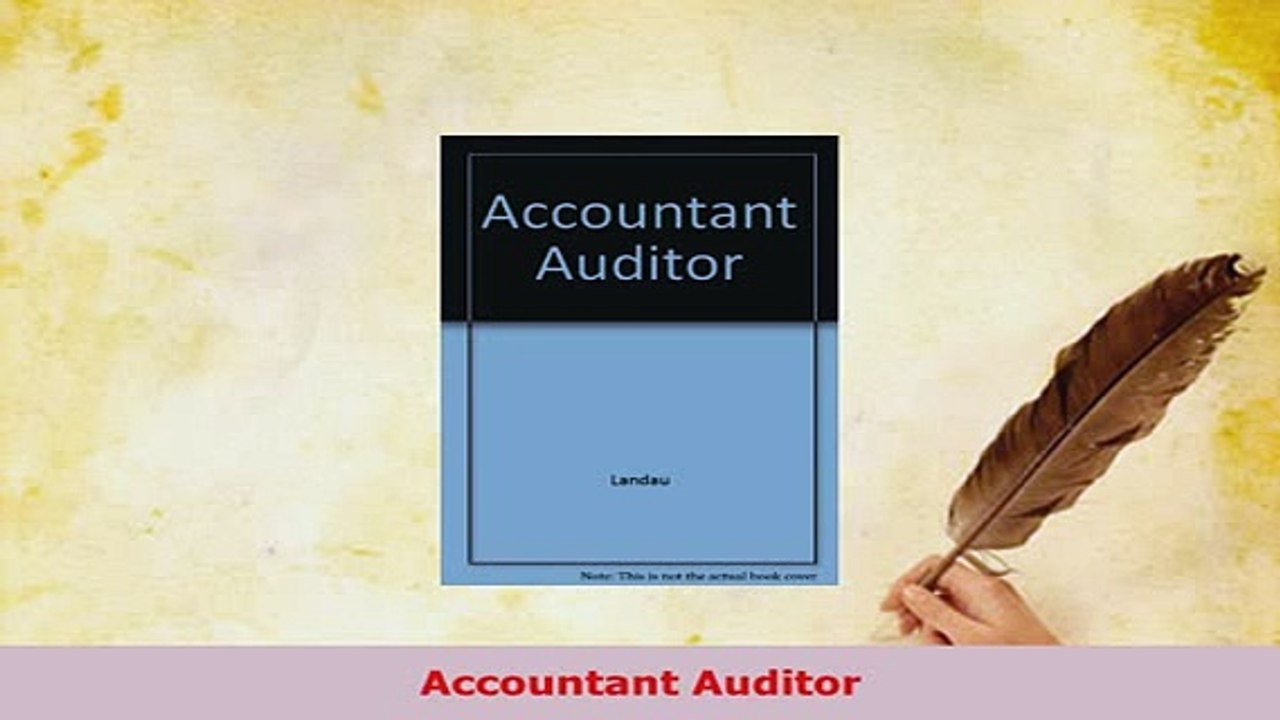 Download  Accountant Auditor Read Full Ebook