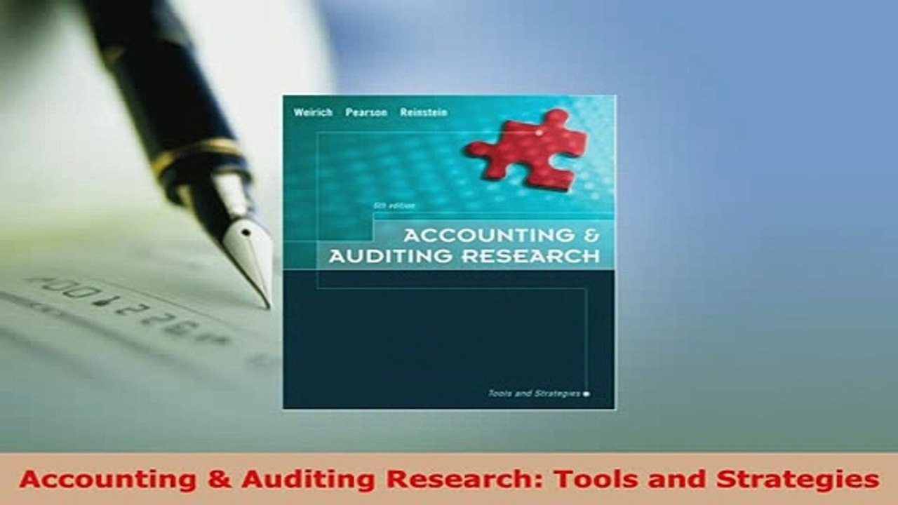 PDF  Accounting  Auditing Research Tools and Strategies Download Online