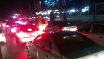 Beautiful Night view of Lahore Road traffic