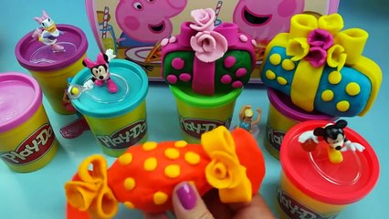 Download Video: Play doh flowers & Dippin dots Minnie mouse Peppa pig surprise eggs Mickey mouse Barbie 2016