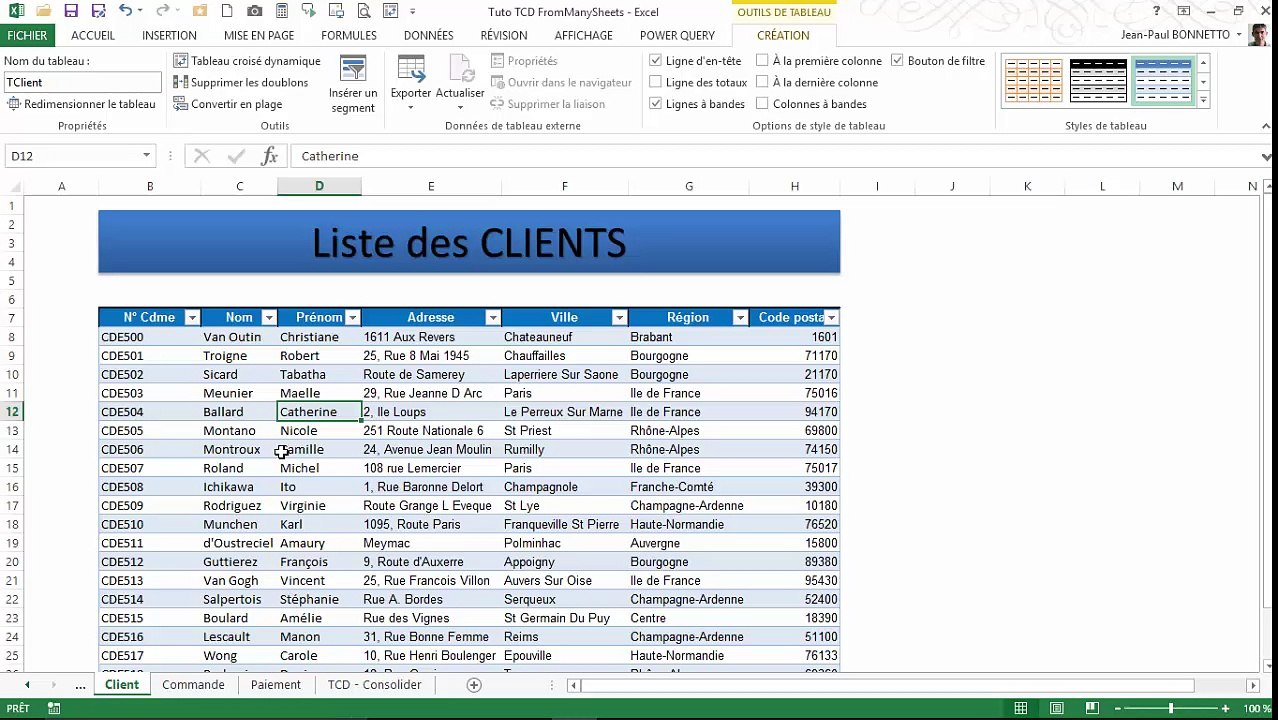 Excel - Comment créer un TCD à partir de plusieurs tables sources