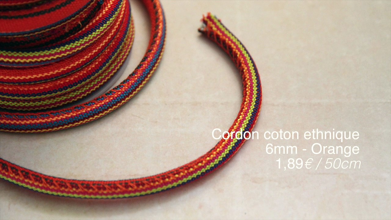 Créer des bracelets avec du cordon coton ethnique 6mm