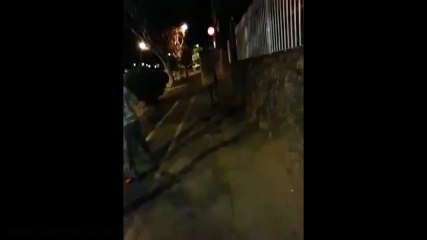Guy in box runs into tree