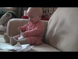 Baby Laughing Hysterically at Ripping Paper (Original)