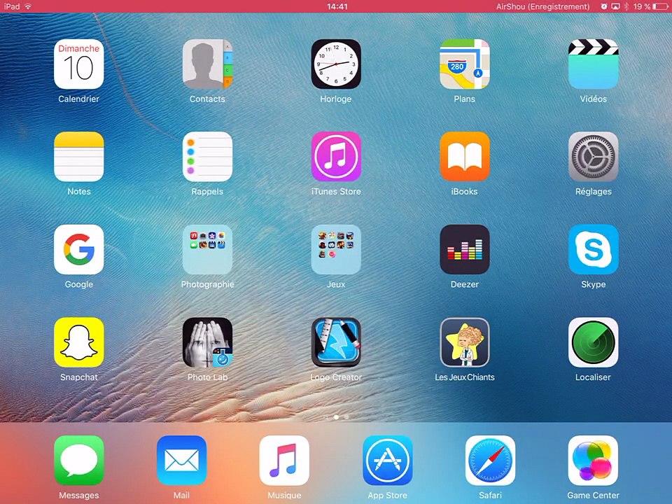 comment filmer son écran d'iPad pour IOS 9