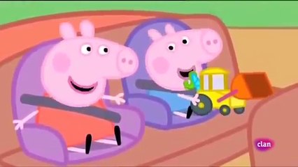 Peppa pig en espalo Obras en la carretera