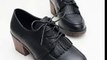 Women's high heels shoes Vintage tel thick with a single shoe women's shoes.avi