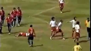 Referee Knocks out Player then has to Run for his Life!!!