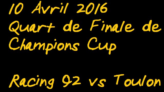 Review - Racing vs Toulon - 1/4 de finale de Champions Cup (Looking For Rugby)
