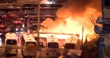 Büyük İstanbul Otogarı'nda 4 Otobüs Alev Alev Yanıyor